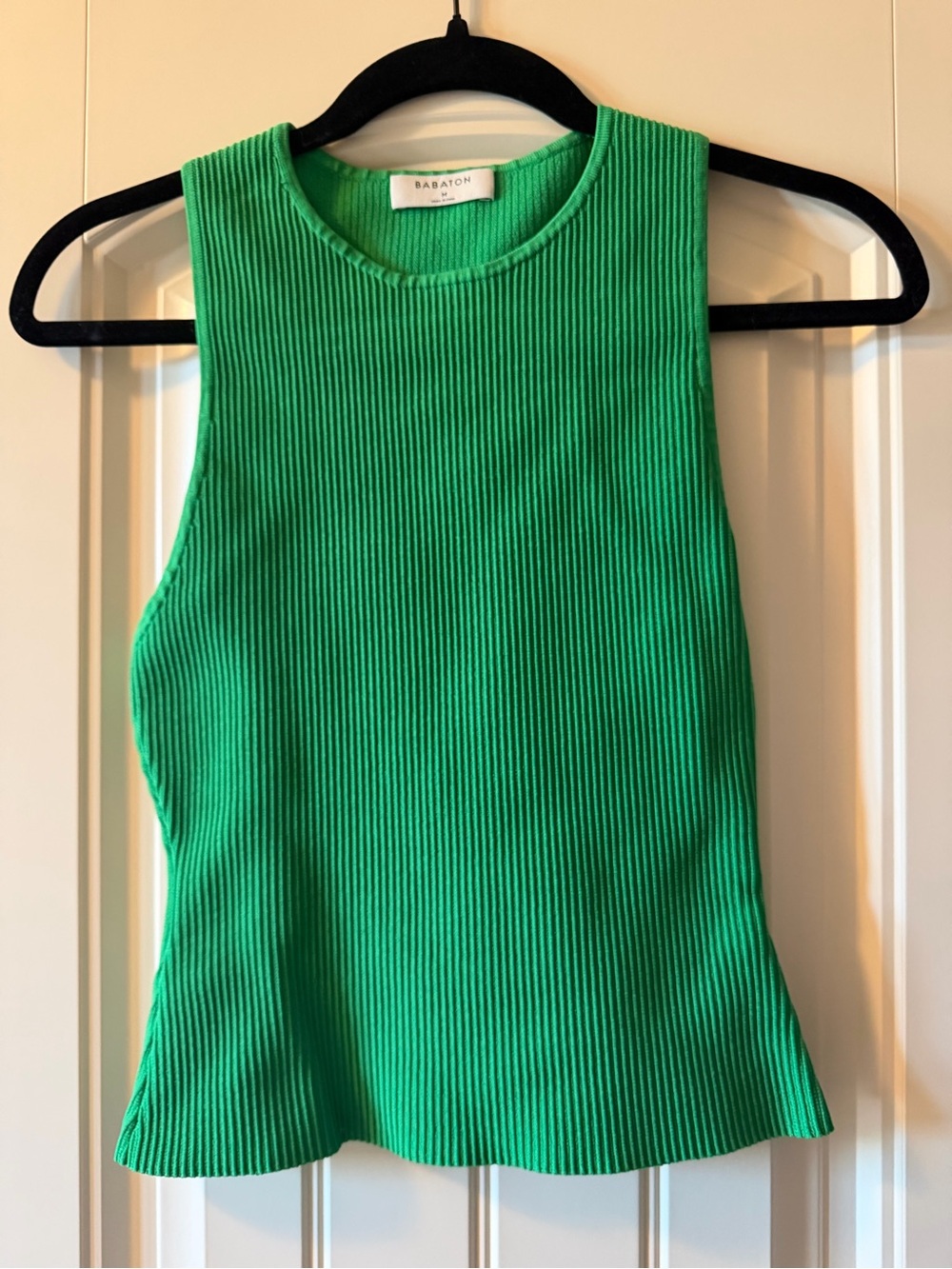 Aritzia Green Ribbed Sleeveless Tank Top